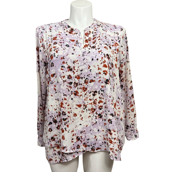 Simply Vera Vera Wang Tops - Simply Vera Vera Wang XL Floral Blouse Lavender High Low Top